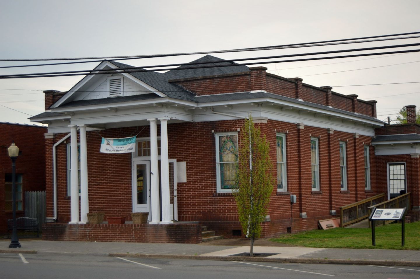 The brick Ringgold Wedding Chapel on Nashville Street in downtown Ringgold, Georgia