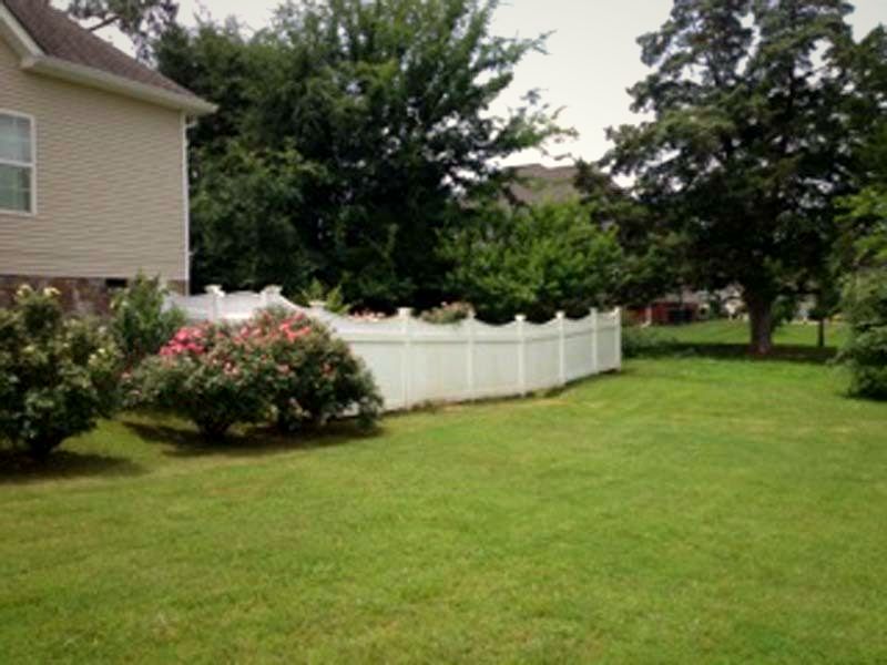 Vinyl Privacy, Landscaped Yard