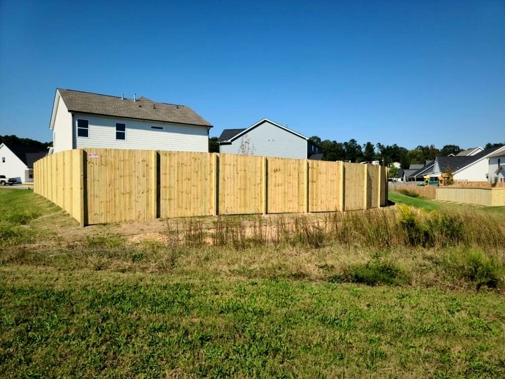 New wood privacy fence at a new home