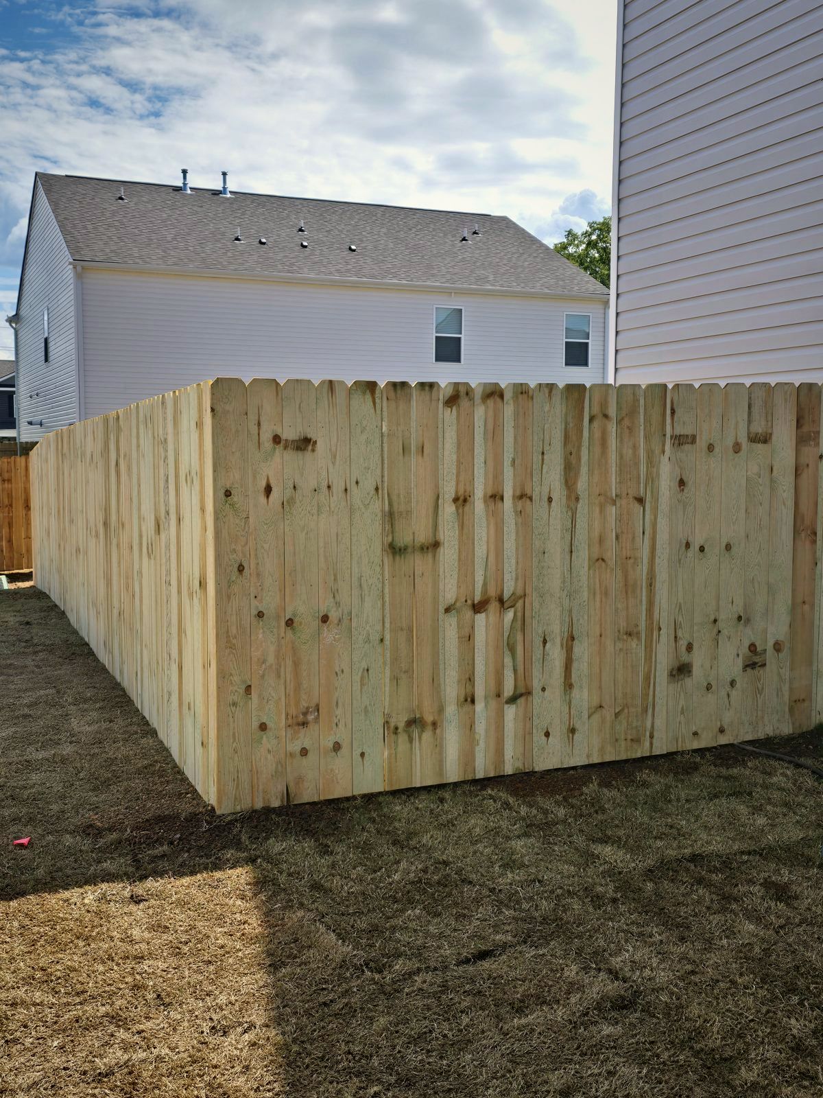 New wood privacy fence at a new home